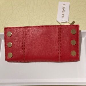 Hammitt Red Leather Wallet with Gold Details